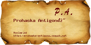 Prohaska Antigoné névjegykártya